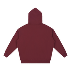 SIGNUMX College Hoodie in Maroon, back flat lay, women's oversized Catholic hoodie
