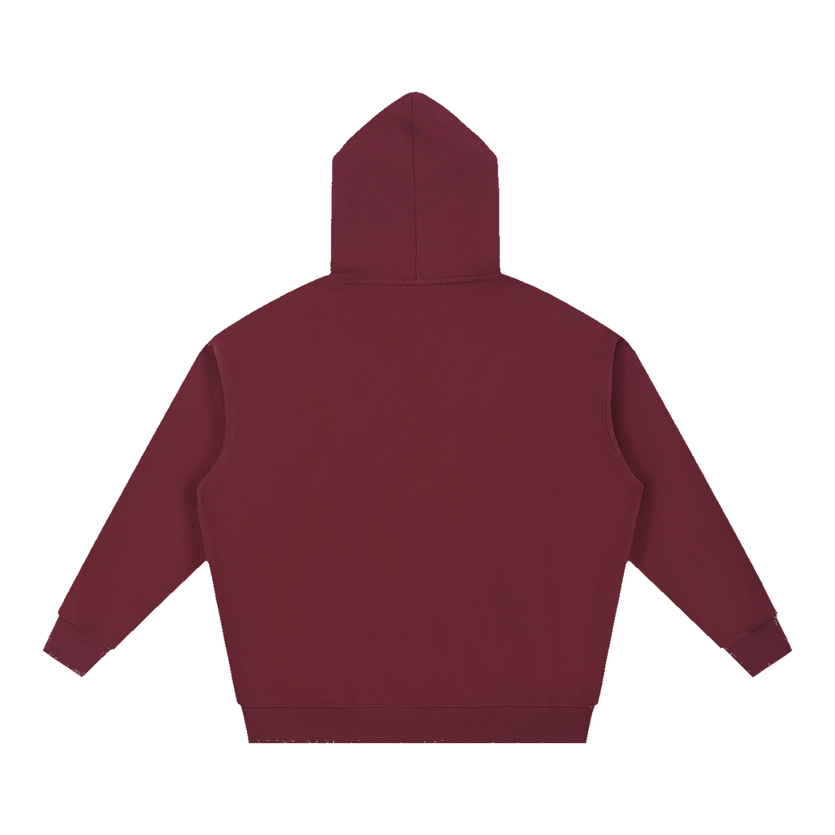 SIGNUMX College Hoodie in Maroon, back flat lay, women's oversized Catholic hoodie