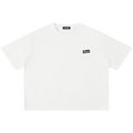White In Nomine Patris Catholic shirt, small Amen print on chest, front