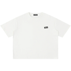 White In Nomine Patris Catholic shirt, small Amen print on chest, front