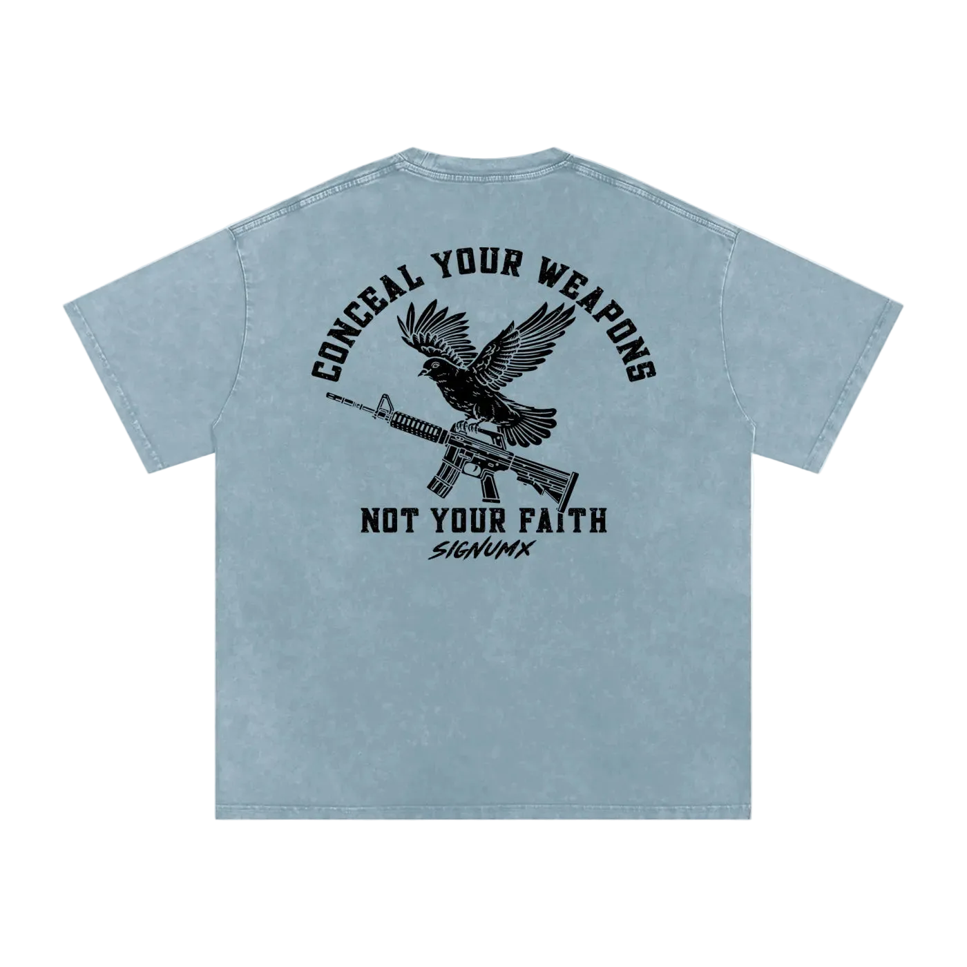 Conceal your weapons, not your faith SIGNUMX - Back - Blue