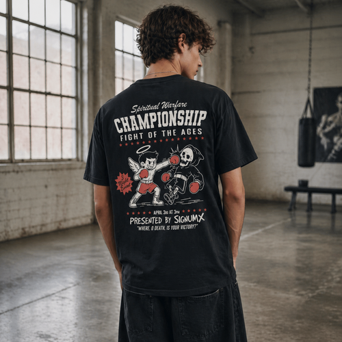 Fight of the ages shirt - SIGNUMX Spiritual Warefare Photoshoot