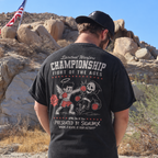 Fight of the ages black t-shirt, spiritual warfare championship presented by signumx "where o death is your victory?"