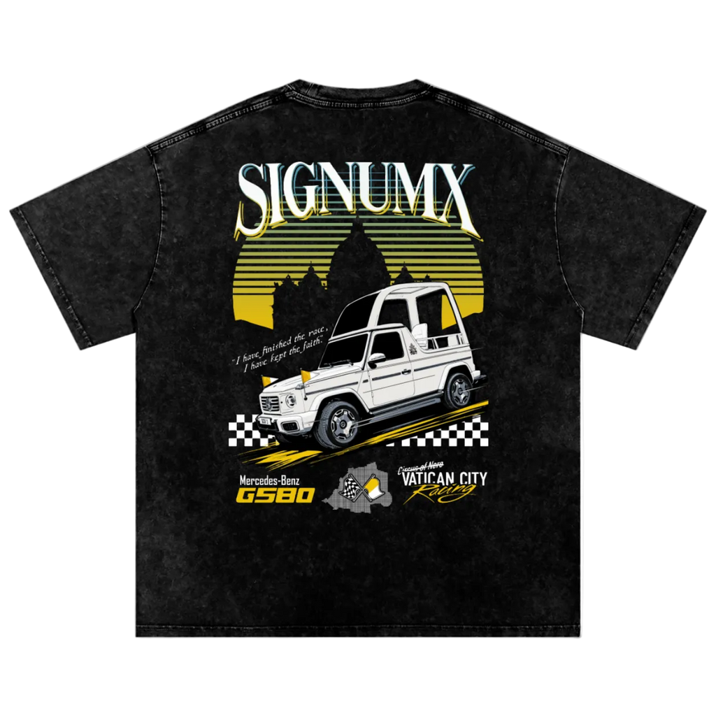 Vatican City Racing, I have finished the race Catholic short sleeve washed t-shirt back