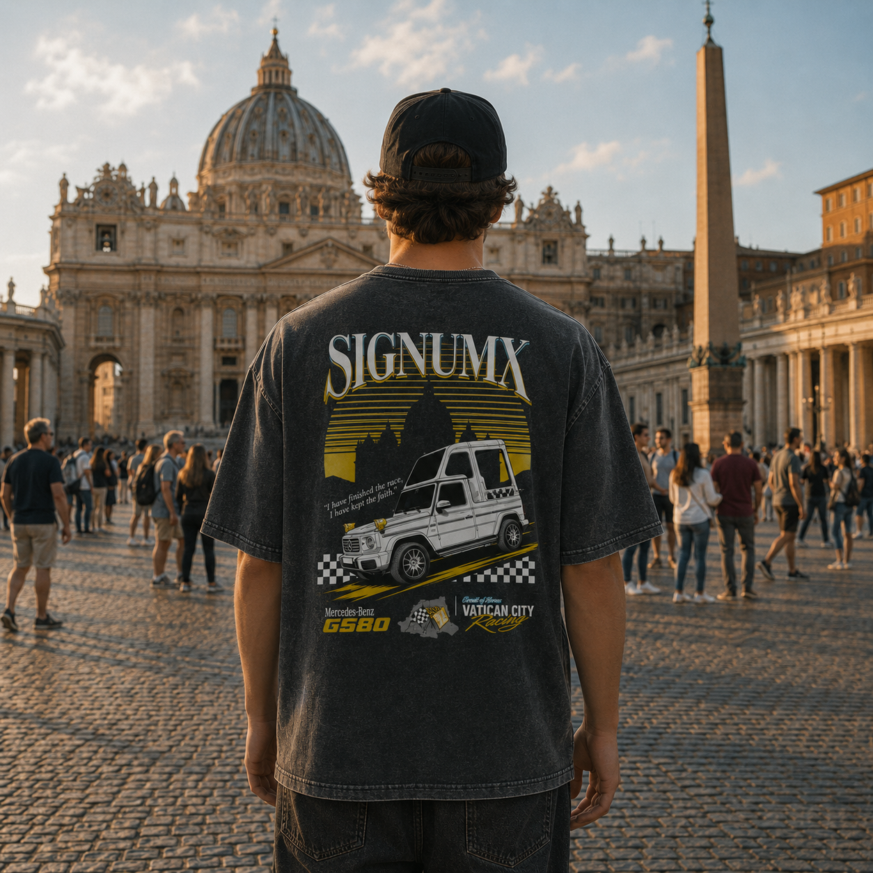 Vatican City Racing short sleeve washed T-Shirt Photoshoot SIGNUMX