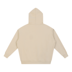 SIGNUMX College Hoodie in Sand, back flat lay, women's oversized Catholic hoodie