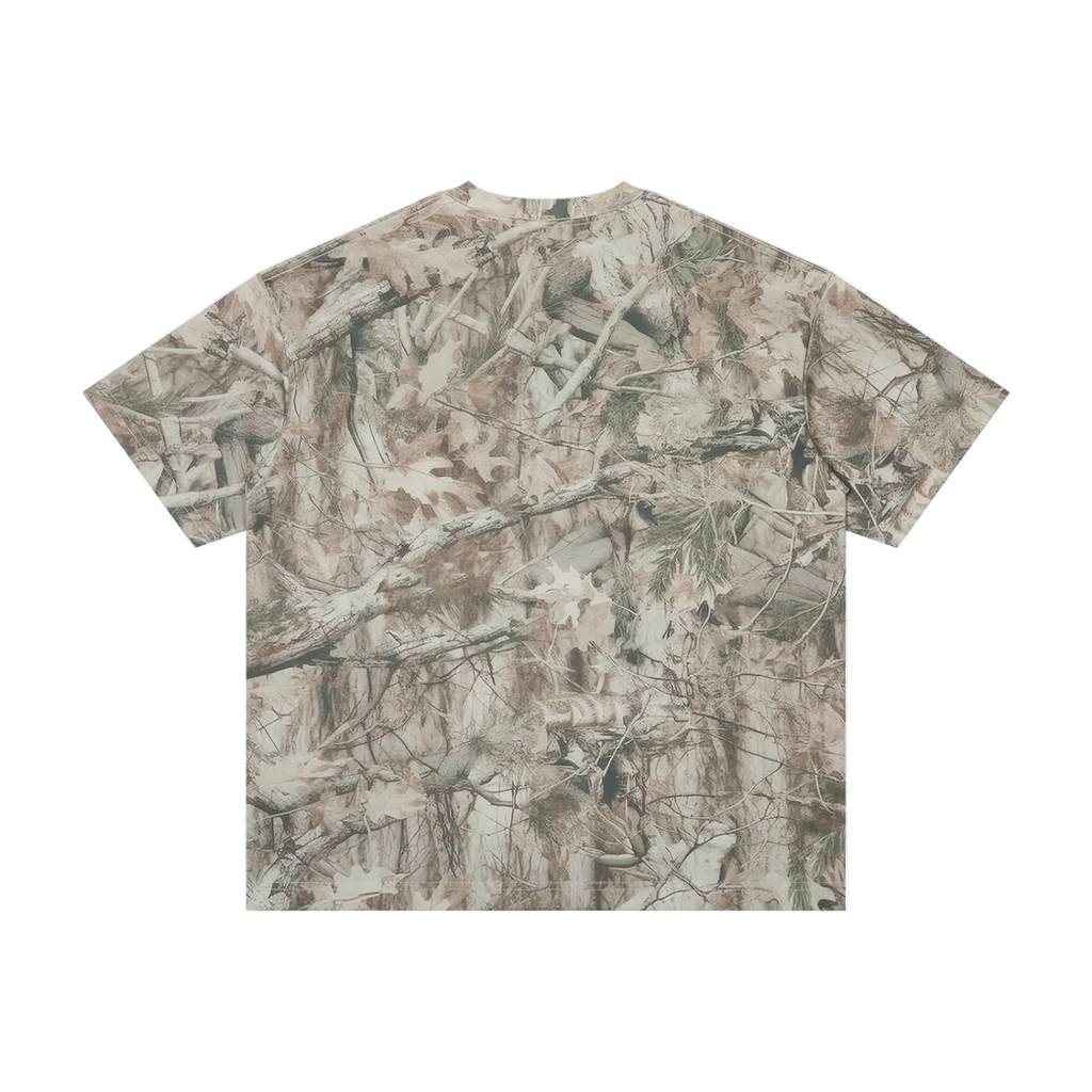 Tree Camo Pray More Catholic shirt, plain back flat lay