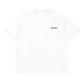 Pray More Shirt in White, black PRAY MORE chest print, front flat lay