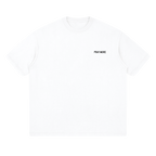 Pray More Shirt in White, black PRAY MORE chest print, front flat lay