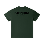 SIGNUMX Kids Spiritual Warfare Shirt in Dark Green, back with 8-bit SIGNUMX Spiritual Warfare print