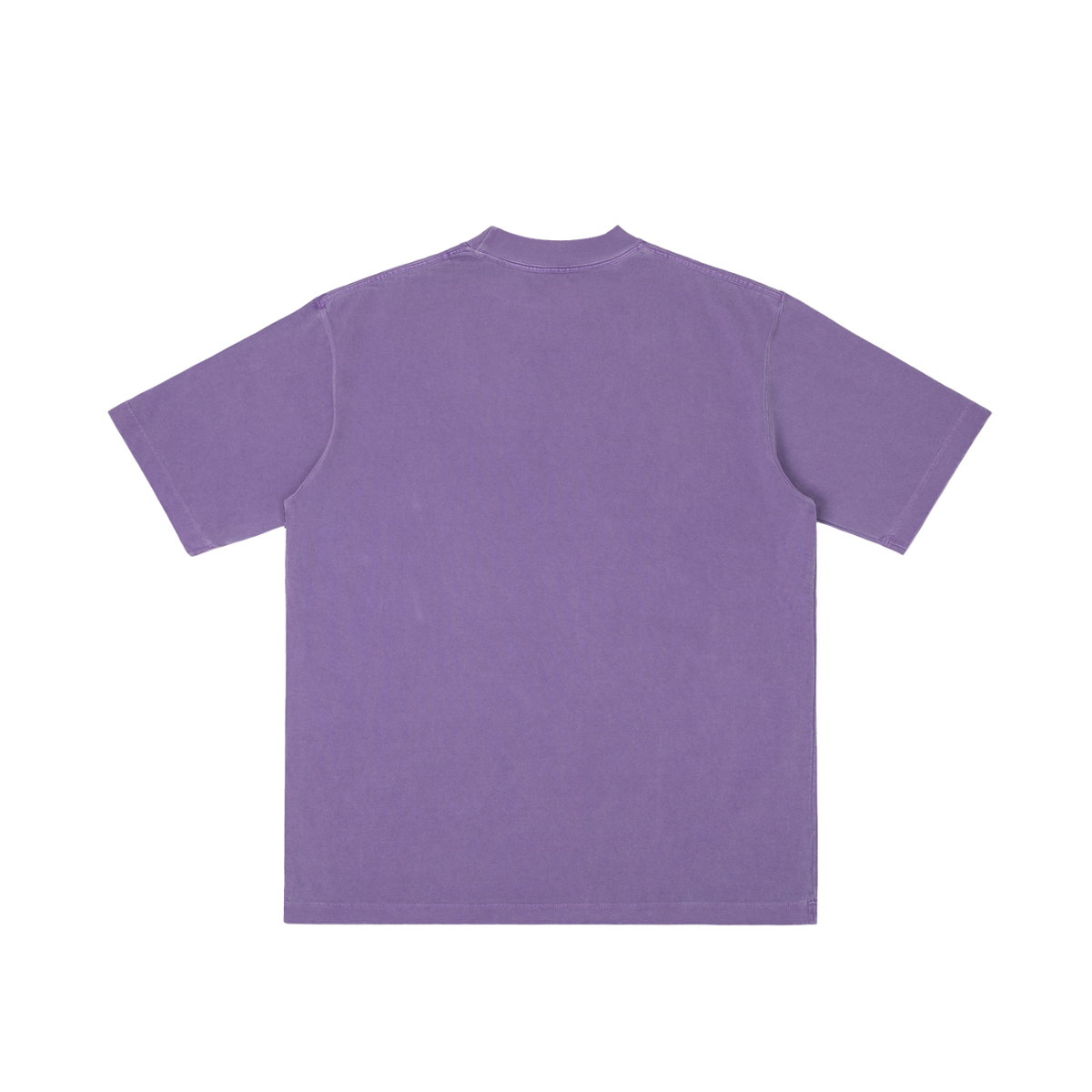 St. Barbara | Pray for Us Embroidered Heavyweight Vintage Wash Drop-Shoulder Shirt in Purple - Back