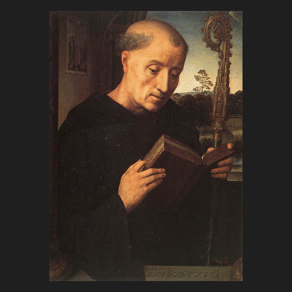 Classical sacred art portrait of St. Benedict, patron of europe