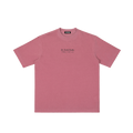 St. Carlo Acutis | Pray for Us Embroidered Heavyweight Vintage Wash Drop-Shoulder Shirt in Ancora Red - Front