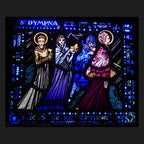 Classical sacred art portrait of St. Dymphna, patron of those who suffer mental and nervous afflictions
