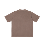 St. Francis of Assisi | Pray for Us Embroidered Heavyweight Vintage Wash Drop-Shoulder Shirt in Coffee - Back