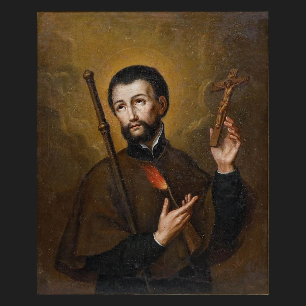 Classical sacred art portrait of St. Francis Xavier, patron of foreign missions