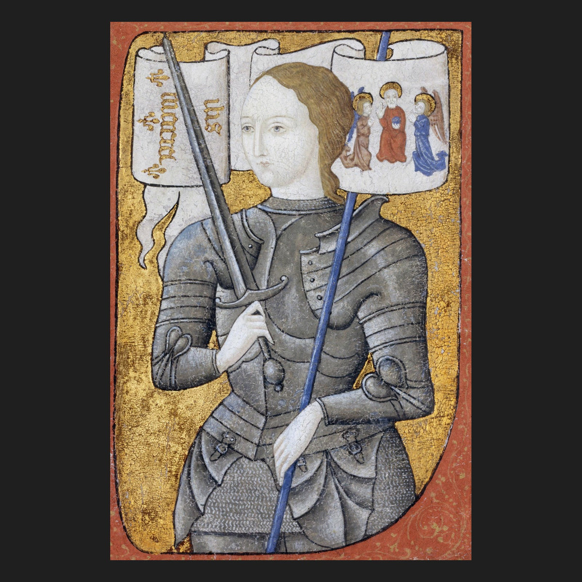 Classical sacred art portrait of St. Joan of Arc, patron of france
