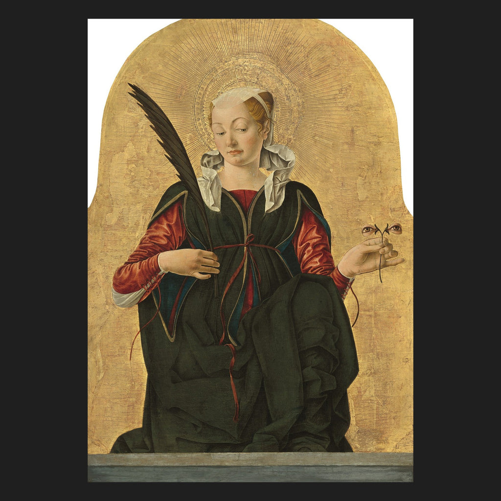 Classical sacred art portrait of St. Lucy, patron of the blind