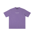 St. Mary Magdalene | Pray for Us Embroidered Heavyweight Vintage Wash Drop-Shoulder Shirt in Purple - Front