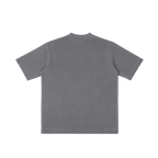 St. Maximilian Kolbe | Pray for Us Embroidered Heavyweight Vintage Wash Drop-Shoulder Shirt in Gray - Back