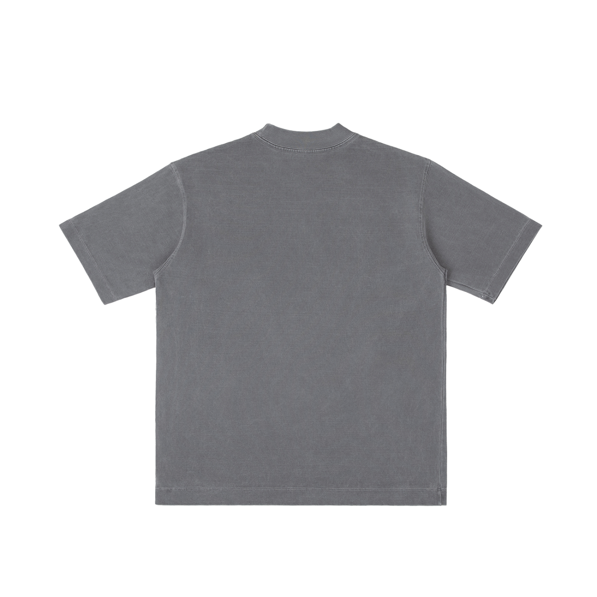 St. Maximilian Kolbe | Pray for Us Embroidered Heavyweight Vintage Wash Drop-Shoulder Shirt in Gray - Back