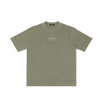 St. Nicholas | Pray for Us Embroidered Heavyweight Vintage Wash Drop-Shoulder Shirt in Army Green - Front