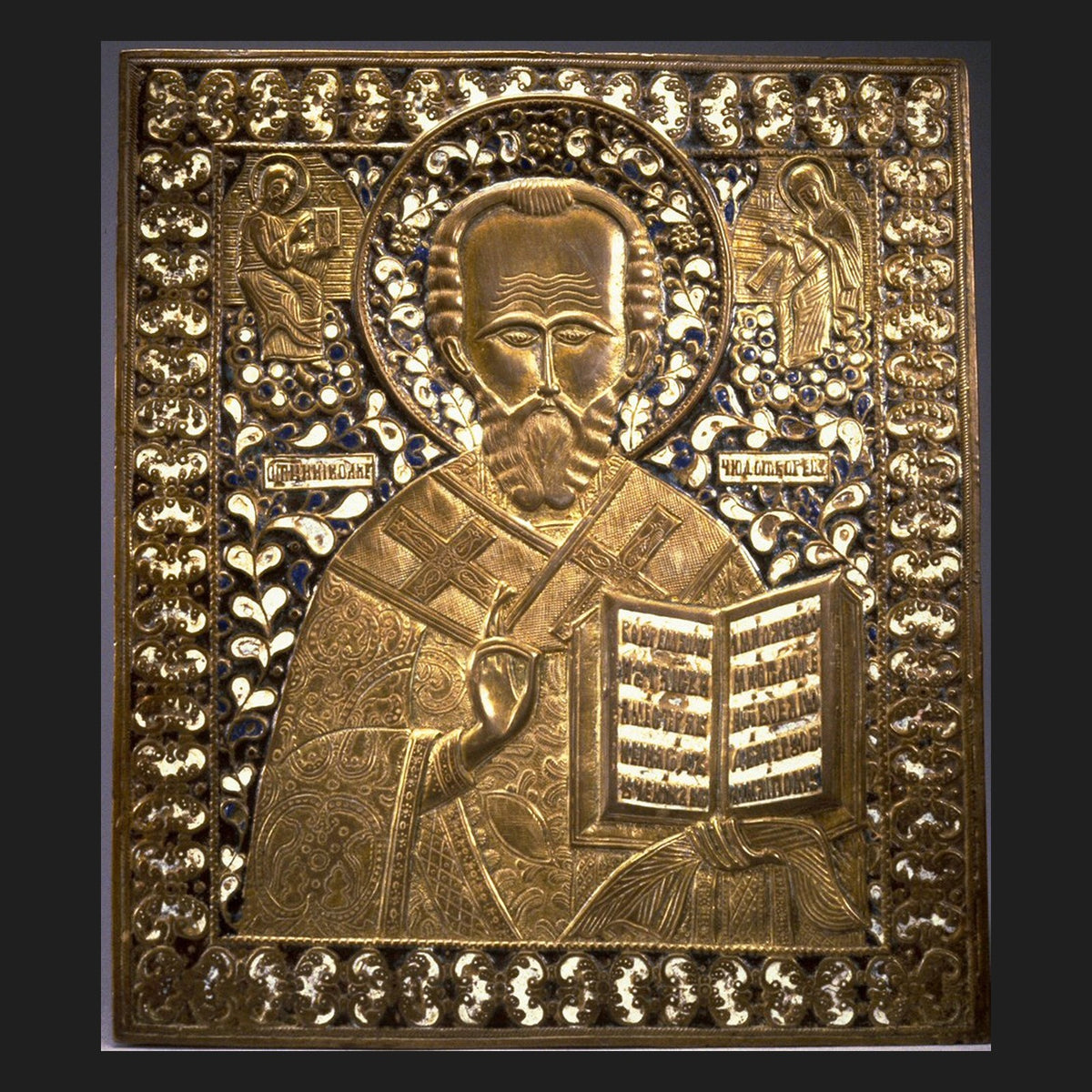 Classical sacred art portrait of St. Nicholas, patron of children