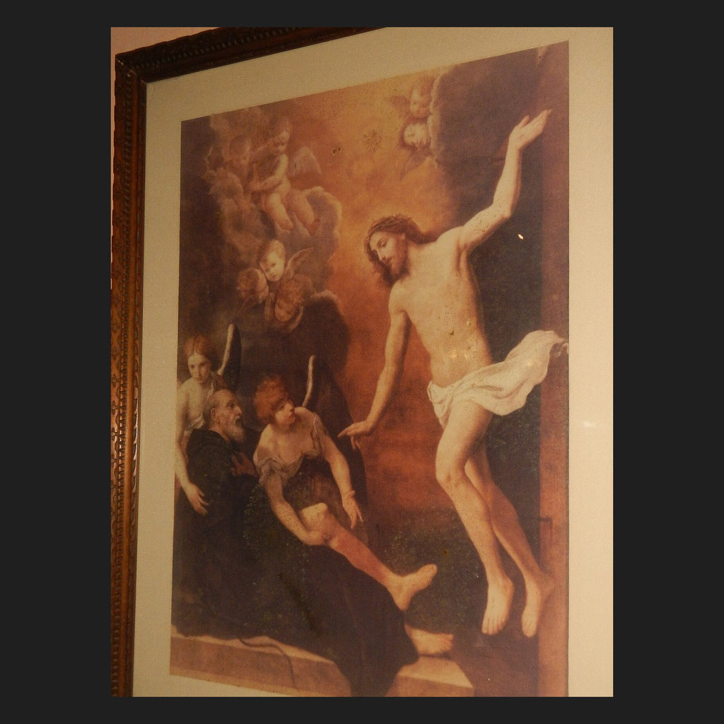 Classical sacred art portrait of St. Peregrine, patron of those facing cancer and serious illness