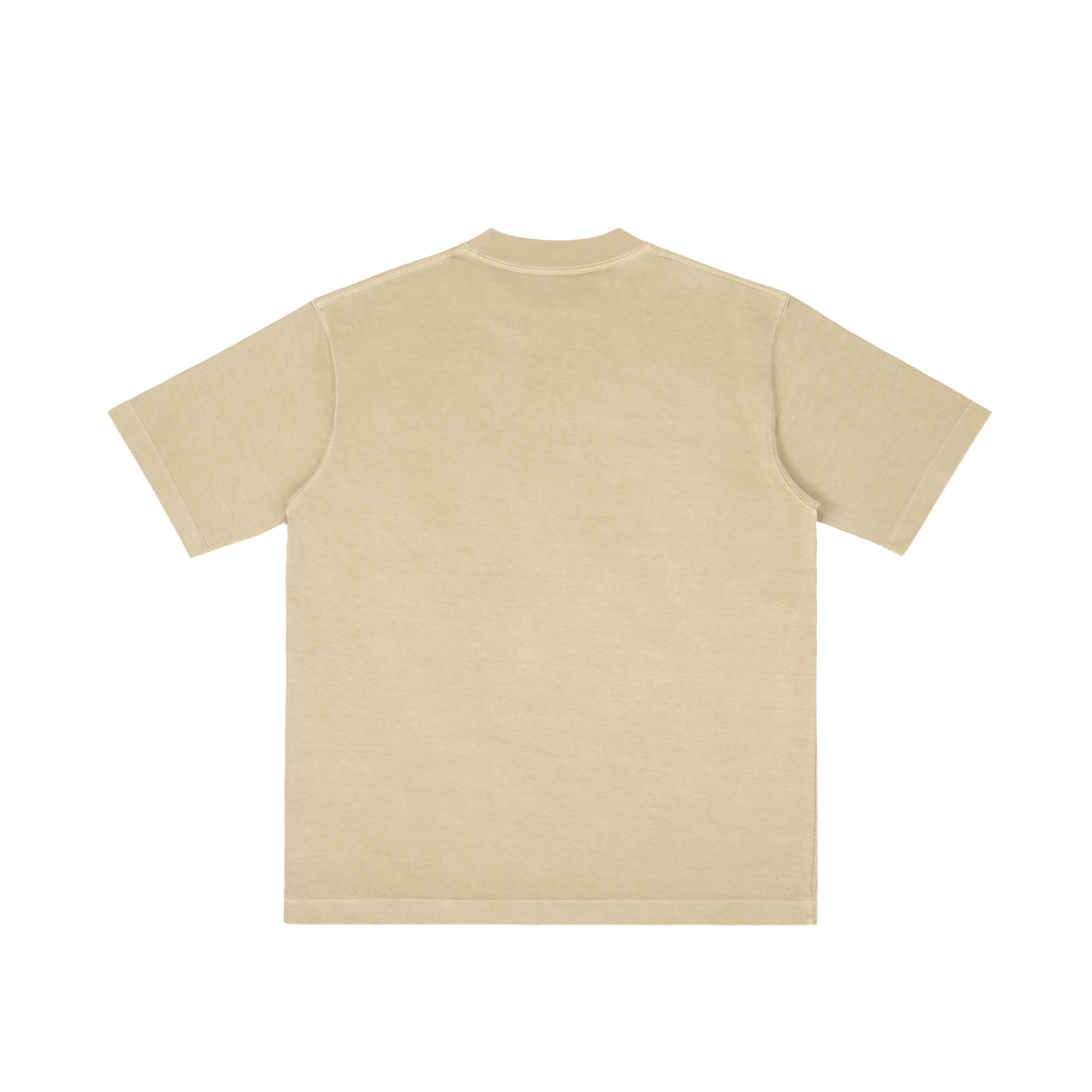 St. Peter | Pray for Us Embroidered Heavyweight Vintage Wash Drop-Shoulder Shirt in Khaki - Back