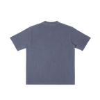 St. Pier Giorgio Frassati | Pray for Us Embroidered Heavyweight Vintage Wash Drop-Shoulder Shirt in Navy Blue - Back