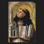 Classical sacred art portrait of St. Thomas Aquinas, patron of catholic schools and universities